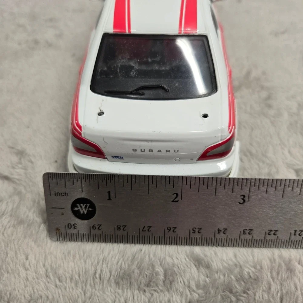 Maisto Subaru Impreza WRX Diecast 1:24 White Red Tuner Car Missing Spoiler